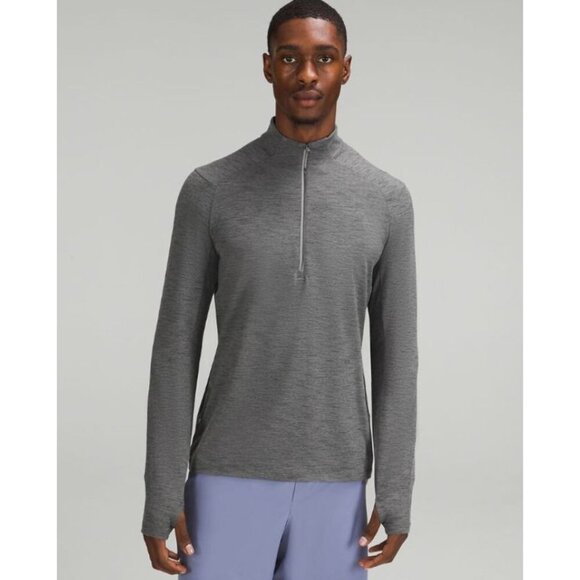 Lululemon Men's Surge Warm Half Zip Rulu Gull Grey Vapor Size Small - Picture 1 of 5